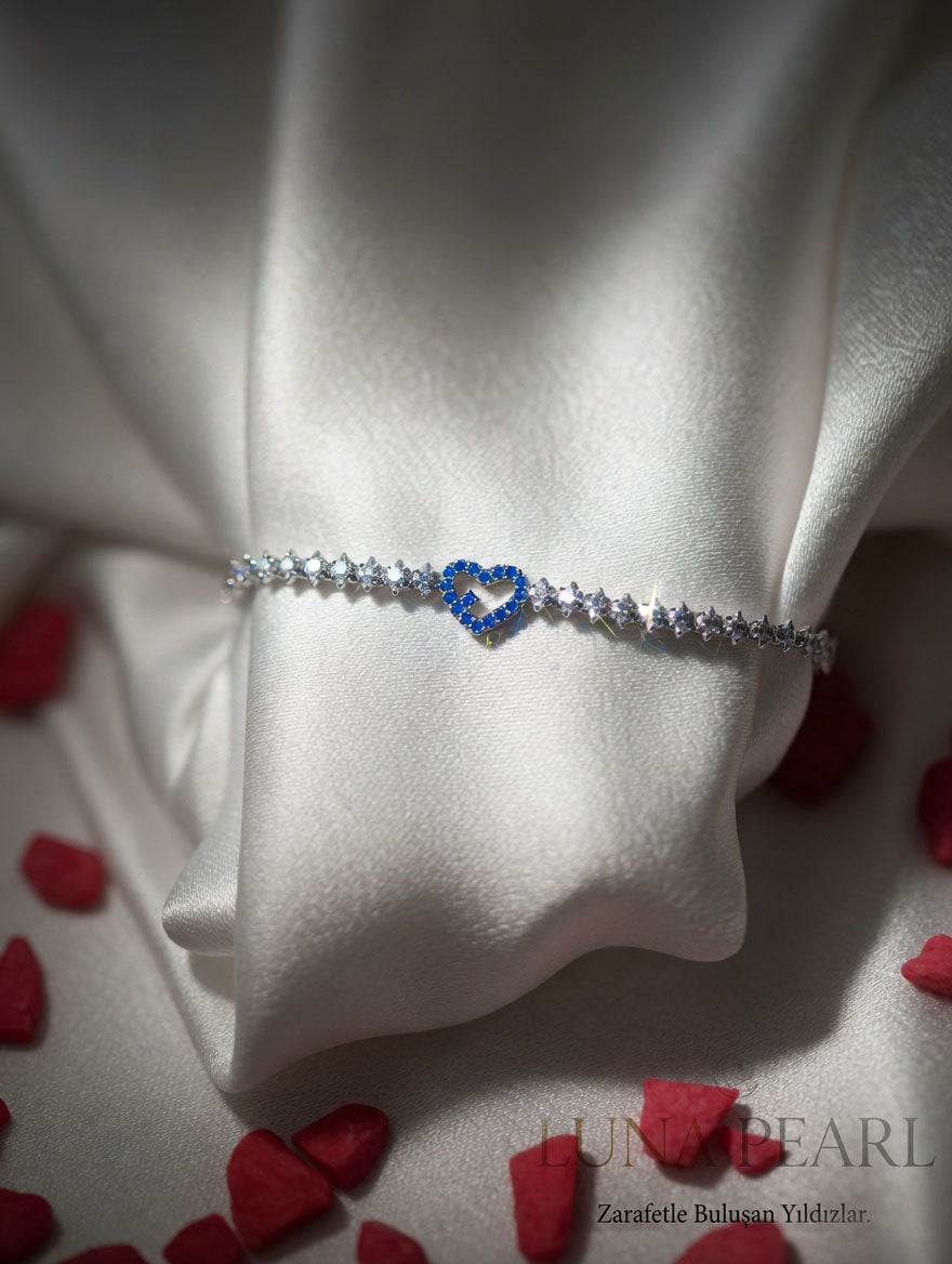 Mavi Kalpli Bileklik